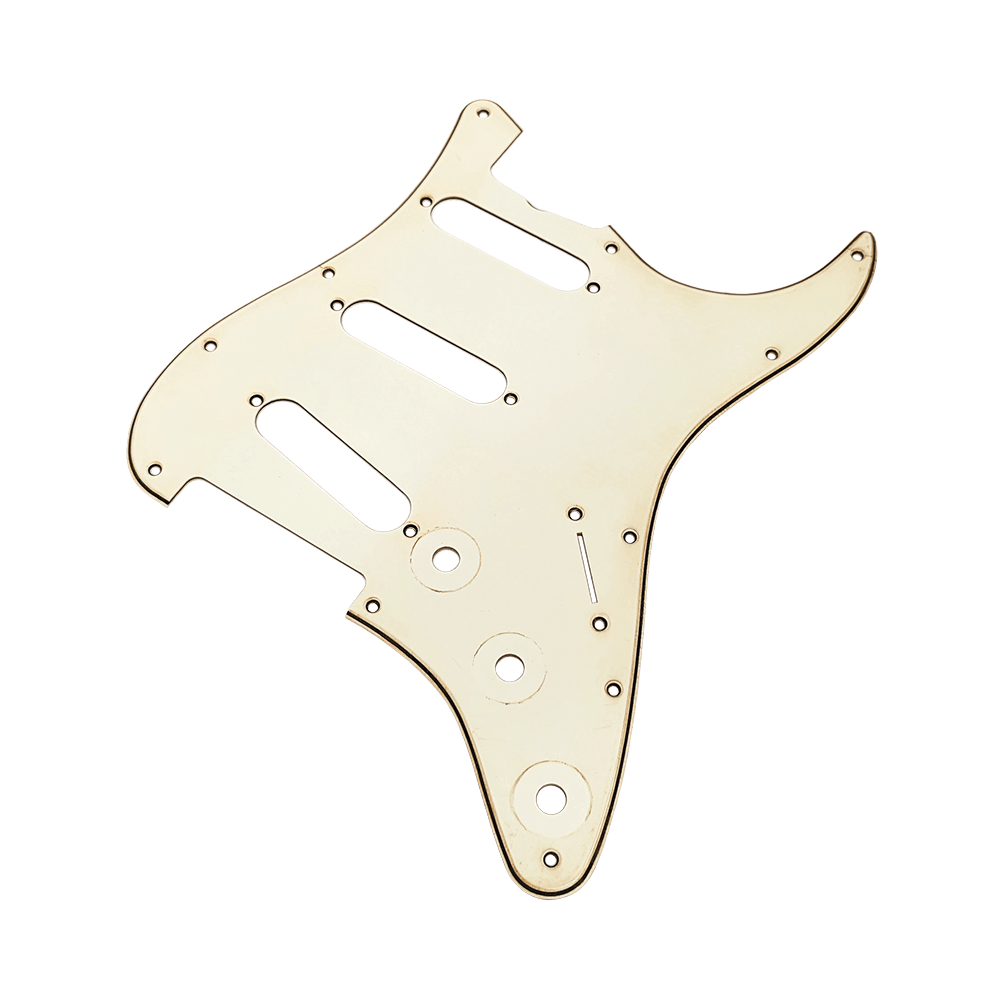 YJB PARTS ST'65 ストラト用ピックガード エイジドギターパーツ レリックエイジドホワイト3Ply インチ 日本製【メール便対応】