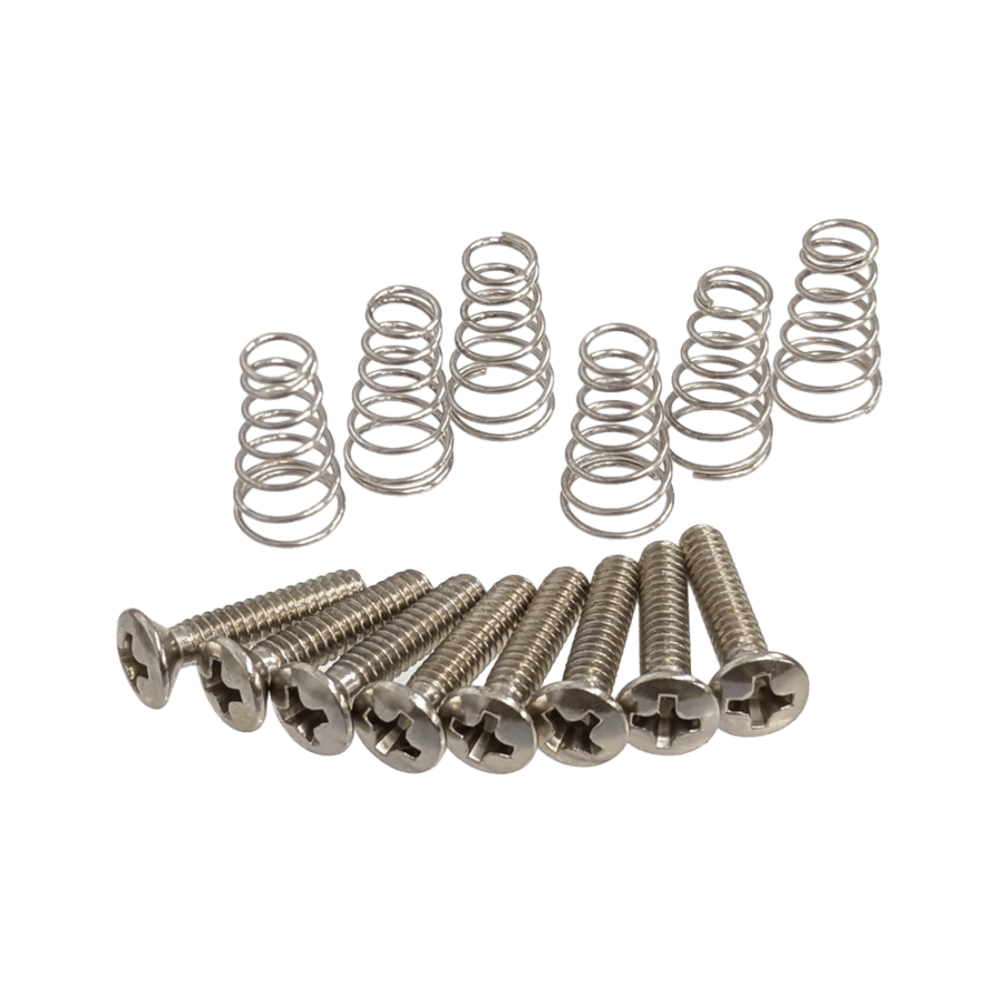 YJB PARTS ストラト用 ピックアップ＋レバースイッチ ネジセット USA製インチ規格ネジ 丸皿頭 ニッケル スプリング付属【メール便送料無料】