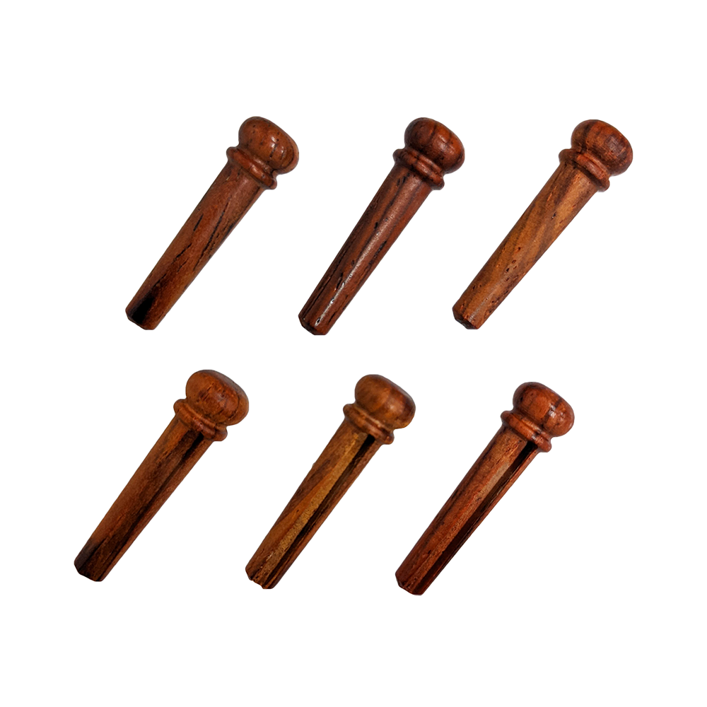 【YJB PARTS】 木製ブリッジピン ココボロ 6本入り 【メール便対応】