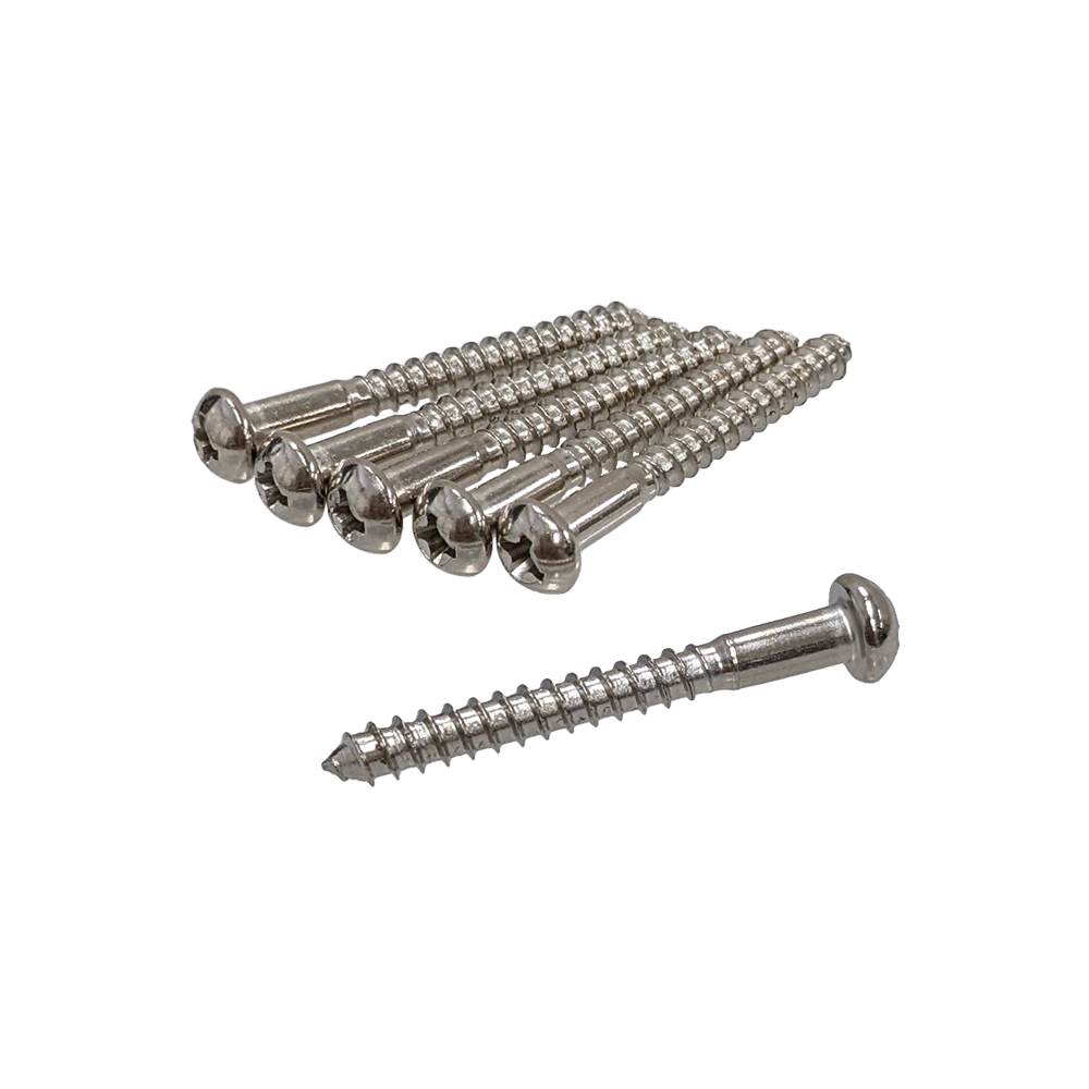 【YJB PARTS】 シンクロトレモロブリッジ固定用ネジ 6pcs/set インチ ニッケル 【メール便対応】