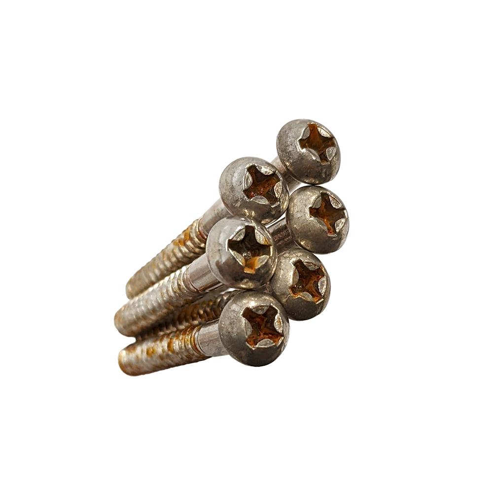 【YJB PARTS】 シンクロトレモロブリッジ固定用ネジ 6pcs/set インチ レリックニッケル 【メール便対応】