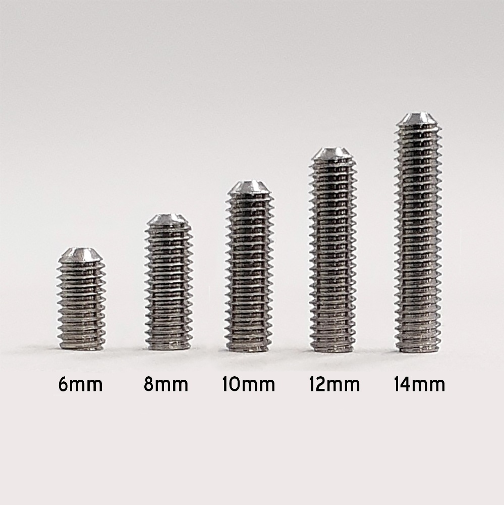 【YJB PARTS】 弦高調整イモネジ ステンレス ミリ規格 8mm(4P)+10mm(8P) 12本入り 【国産】 【メール便対応】
