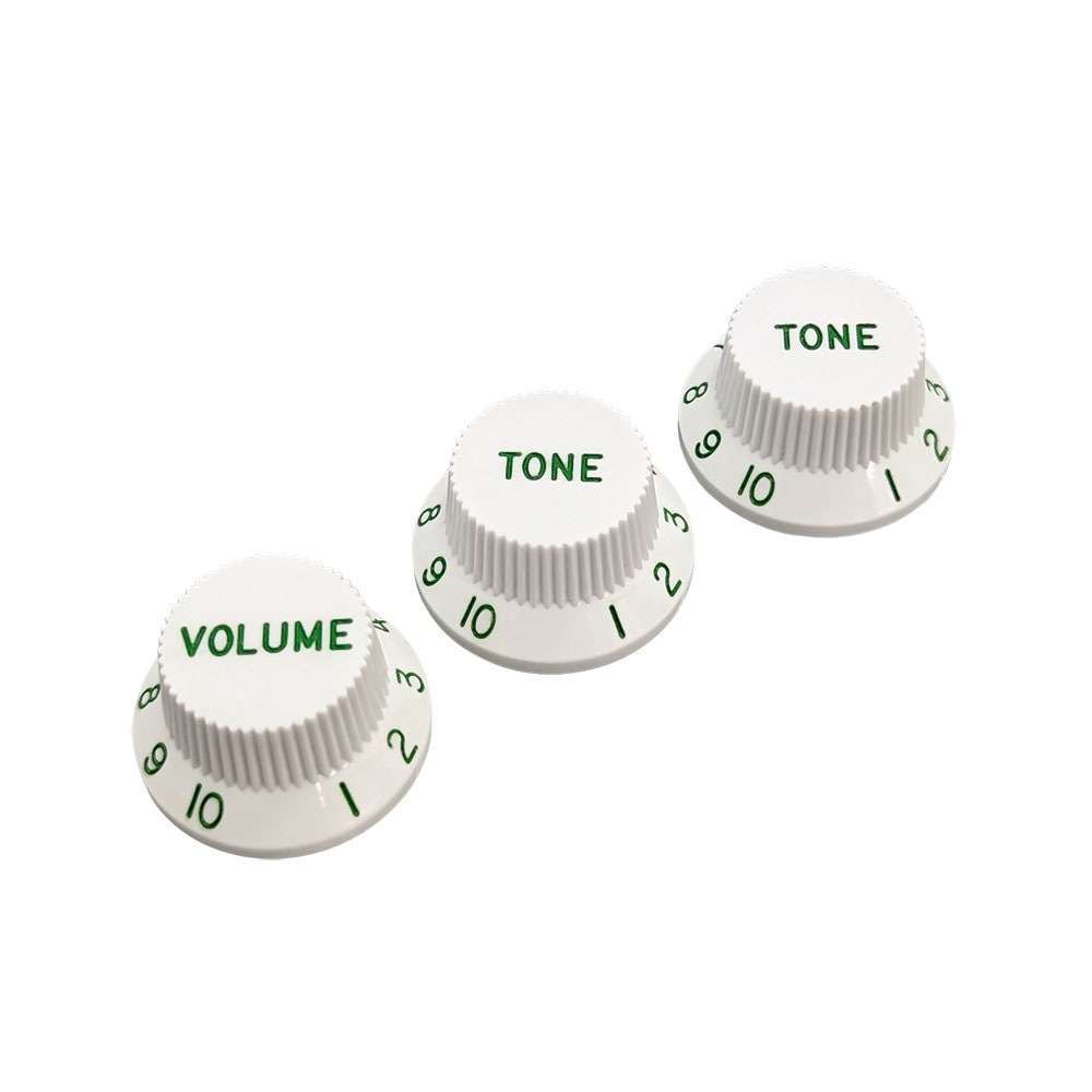 受注製作】 ストラトノブセット(1V2T) Bright Green Letters ver