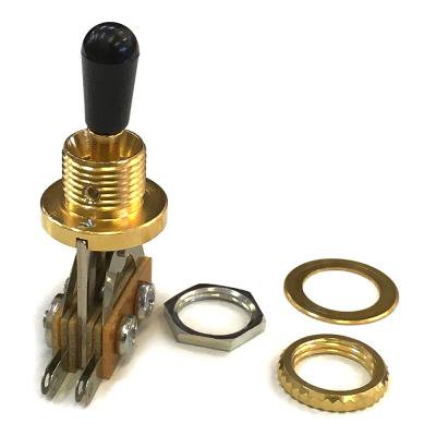 【日本製】 YJB PARTS 3wayショートトグルスイッチ ゴールド DTS-3G 【メール便対応】