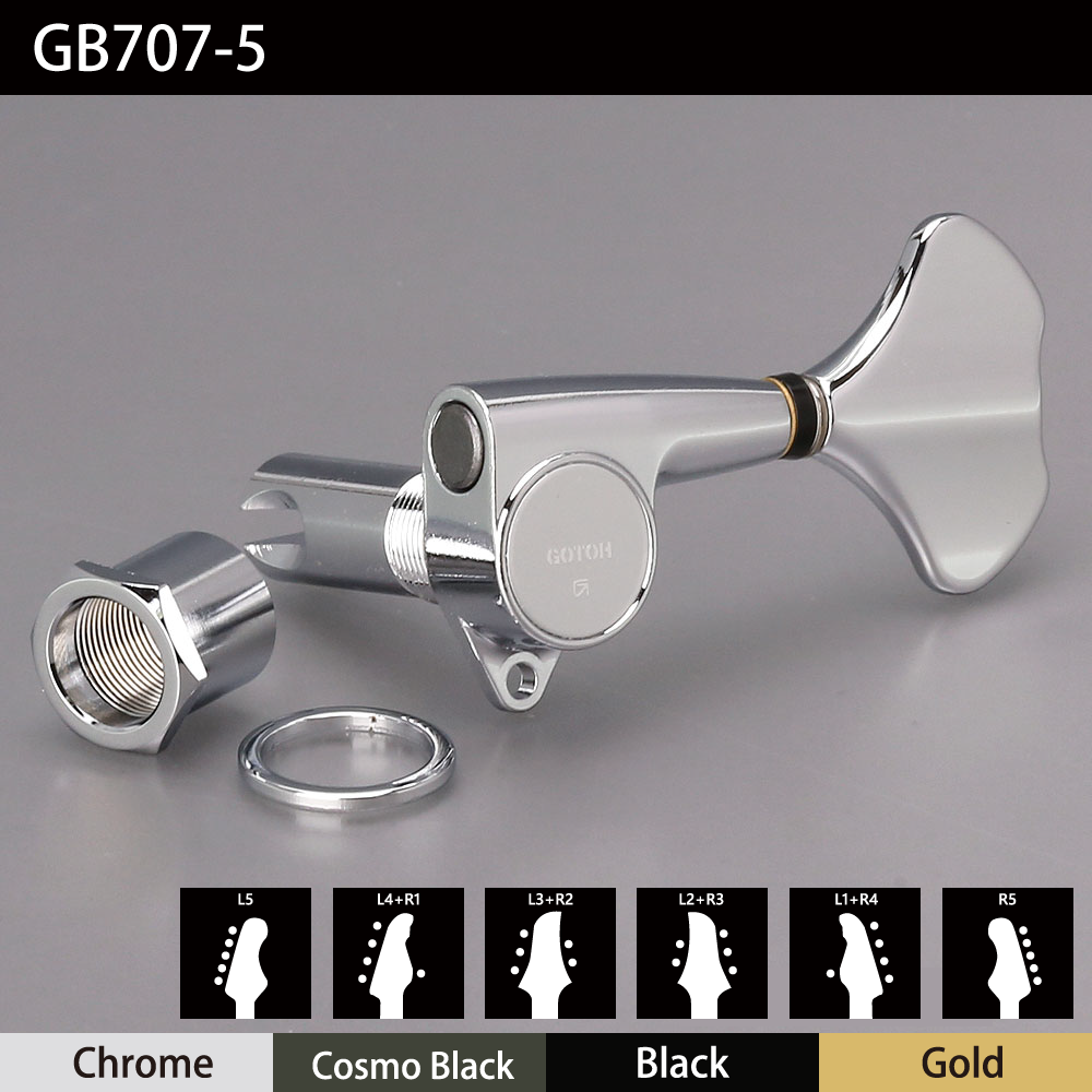 【取り寄せ】 GOTOH GB707-5 5弦用ロトマティックベースペグ 【配列・フィニッシュ選択可】 【宅配便A】
