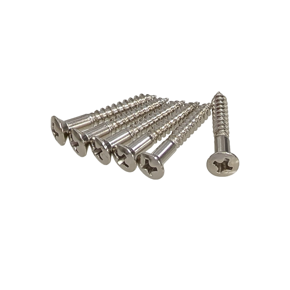 【YJB PARTS】 ブリッジマウント・エンドピン用ビス ニッケル 6本入り 【国産品】 【メール便対応】