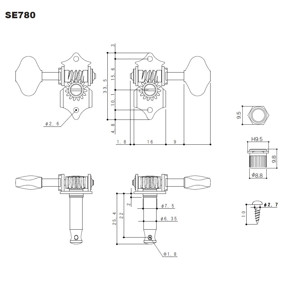 【取り寄せ】 GOTOH SE780-06M ニッケル/クローム/コスモブラック/ブラック/ゴールド 【ウェバリータイプ】 【宅配便A】