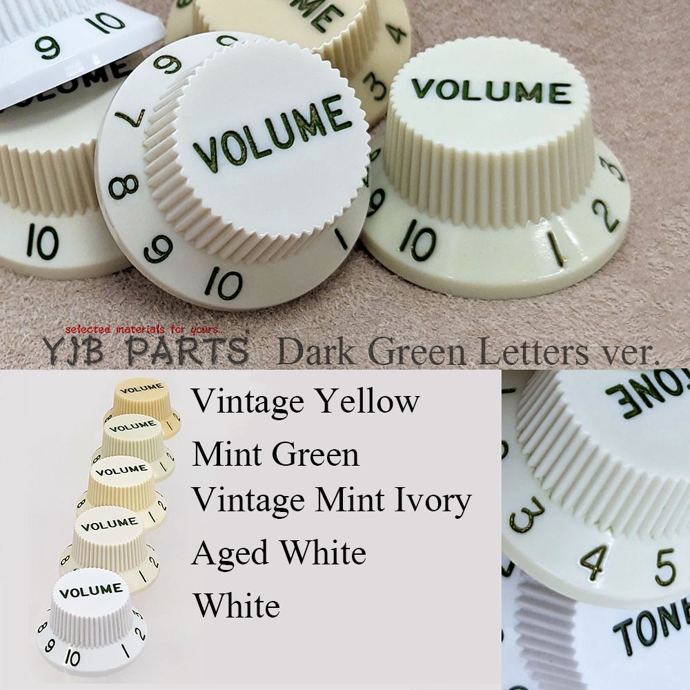 YJB PARTS】 ストラトノブセット(1V2T) ミントグリーン Dark Green