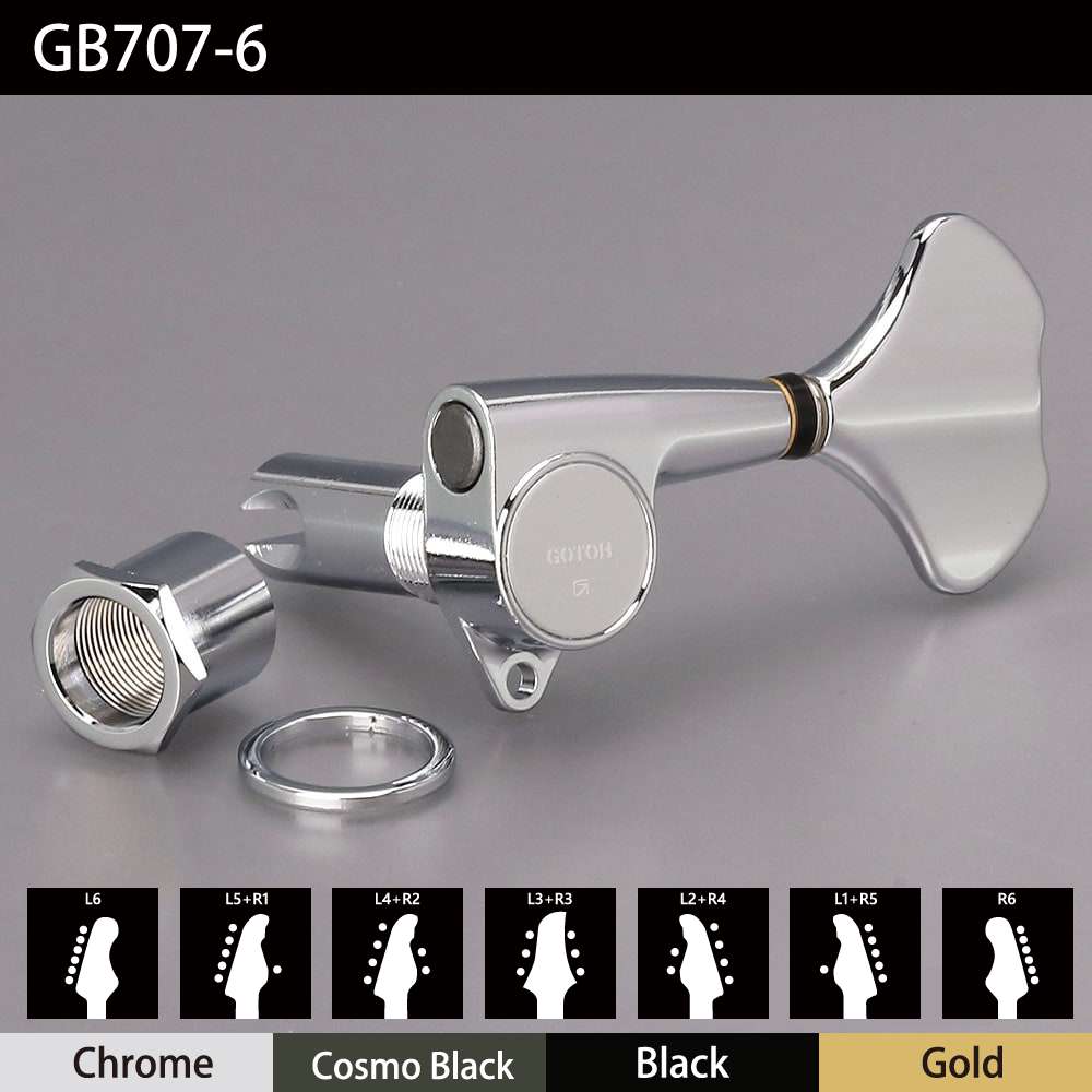【取り寄せ】 GOTOH GB707-6 6弦用ロトマティックベースペグ 【配列・フィニッシュ選択可】 【宅配便A】