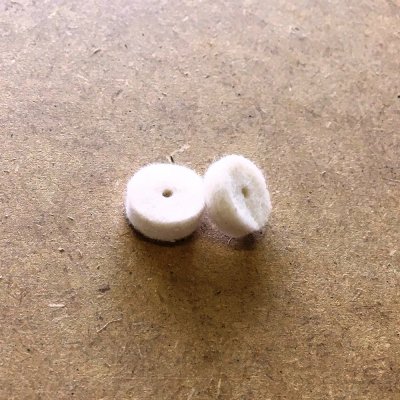 【YJB PARTS】 エンドピンフェルトクッション ホワイト 2pcs/set 【メール便対応】