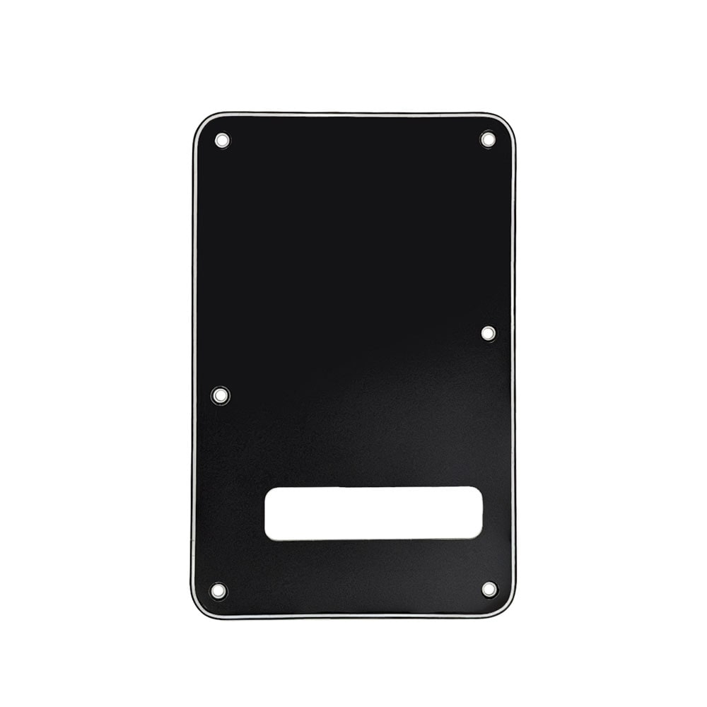 【YJB PARTS】 ストラト用バックプレート ラージホールSTDタイプ ブラック3P 【メール便対応】