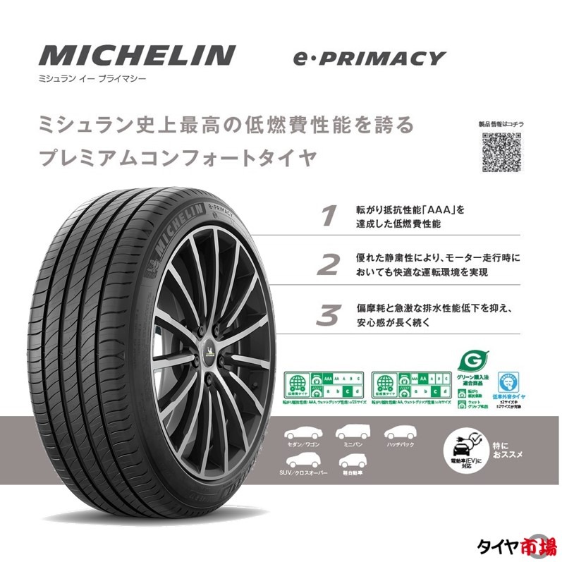 正規品】 サマータイヤ 165/65R15 81T MICHELIN ミシュラン E PRIMACY