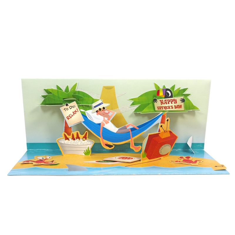 UP WITH PAPER ポップアップ グリーティングカード 【Island Escape】 グリーティングカード,ポップアップカード