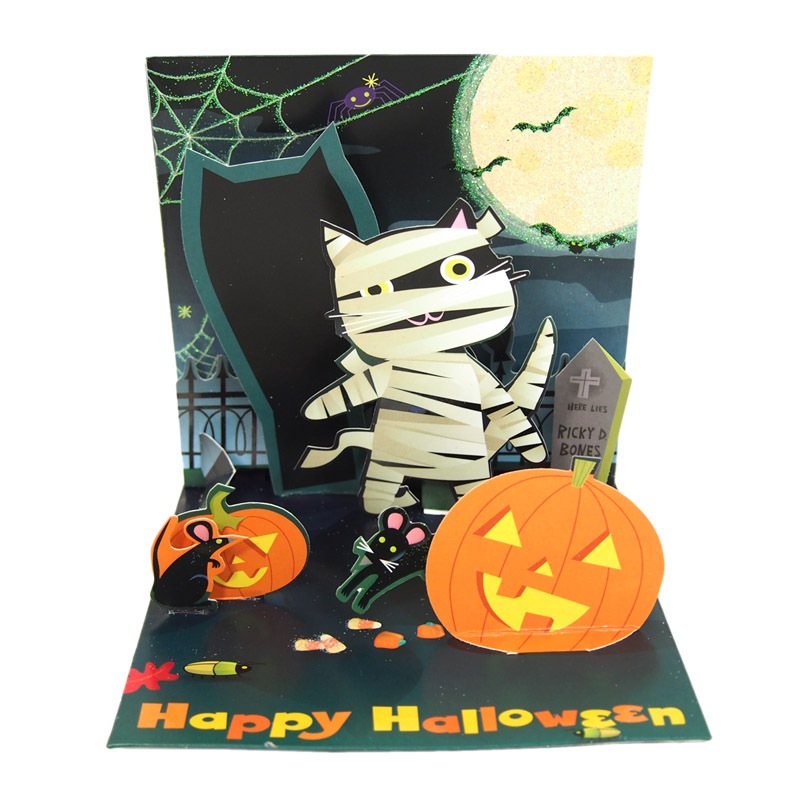 Up With Paper ハロウィン ポップアップ グリーティングカード ネコのミイラ ハロウィン雑貨 ハロウィンカード ポップアップ 雑貨ロビン Up With Paper ハロウィン ポップアップ グリーティングカード ネコのミイラ ハロウィン雑貨 ハロウィンカード ポップアップ 雑貨ロビン
