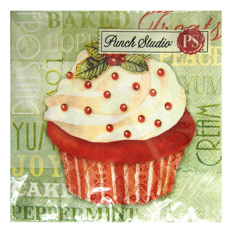 Punch Studio 【クリスマス】 ペーパーナプキン Sサイズ （カップケーキ）