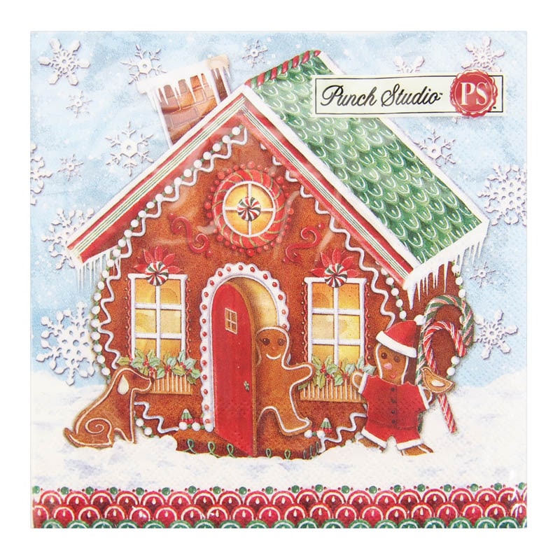 Punch Studio 【クリスマス】 ペーパーナプキン Lサイズ （お菓子の家）