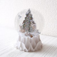 UP WITH PAPER 【クリスマス】 ポップアップ スノーグローブカード （クリスマスツリーと動物たち）