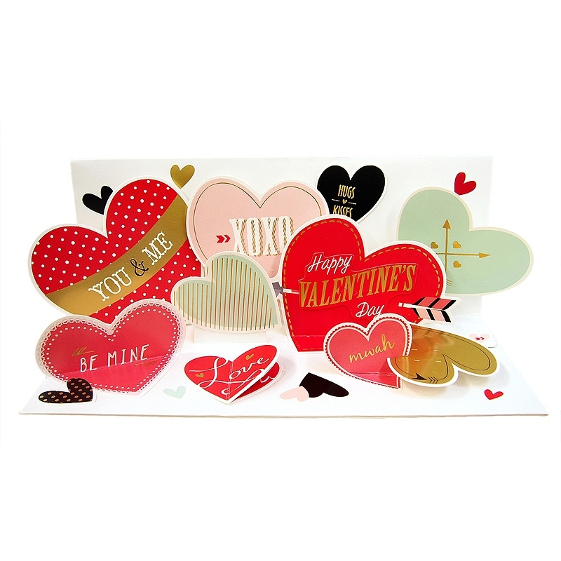 Up With Paper バレンタイン ポップアップ グリーティングカード ハート 矢 バレンタイン雑貨 バレンタインカード ポップアップ カード 雑貨ロビン