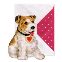 Punch Studio 【バレンタイン】 ダイカットカード （犬×ハートの首輪）