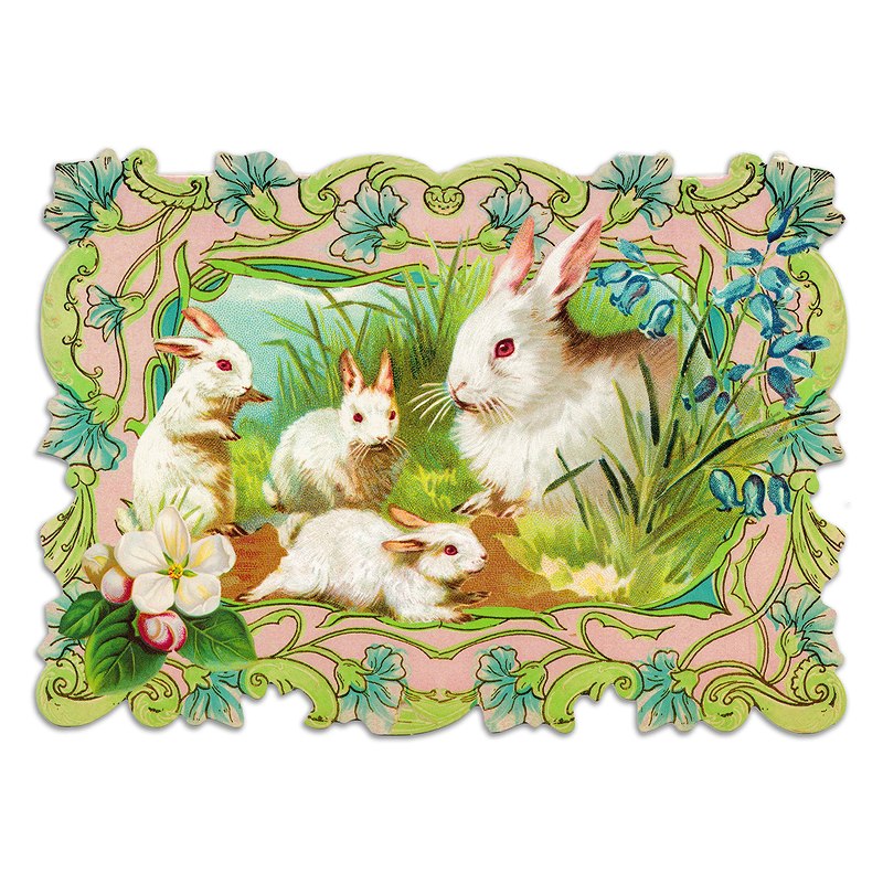 Punch Studio パンチスタジオ イースター グリーティングカード うさぎ 穴掘り レトロな海外のグリーティングカード イースター 雑貨ロビン