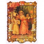 ドイツ製 クロモス スクラップシート （ヴィクトリアンキッズ×フレーム）