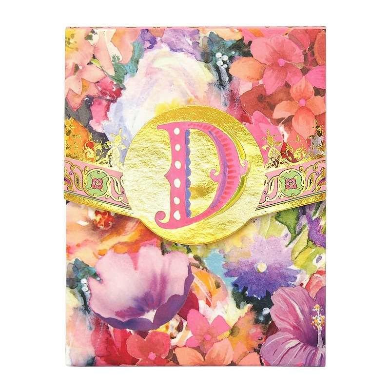 Punch Studio ミニ ノートパッド イニシャル 【イニシャルD×フラワー】