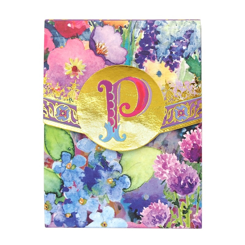 Punch Studio ミニ ノートパッド イニシャル 【イニシャルP×フラワー】