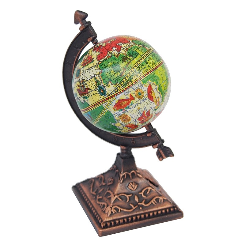 地球儀　置物　インテリア　鉛筆削　アンティーク調 ミニチュア アンティークシャープナー 鉛筆削り 【レトロ・地球儀B