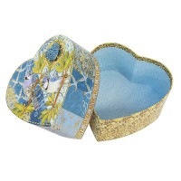 Punch Studio(パンチスタジオ) ハート型 ギフトボックス Lサイズ ブローチ付き 【2羽の青い鳥】
