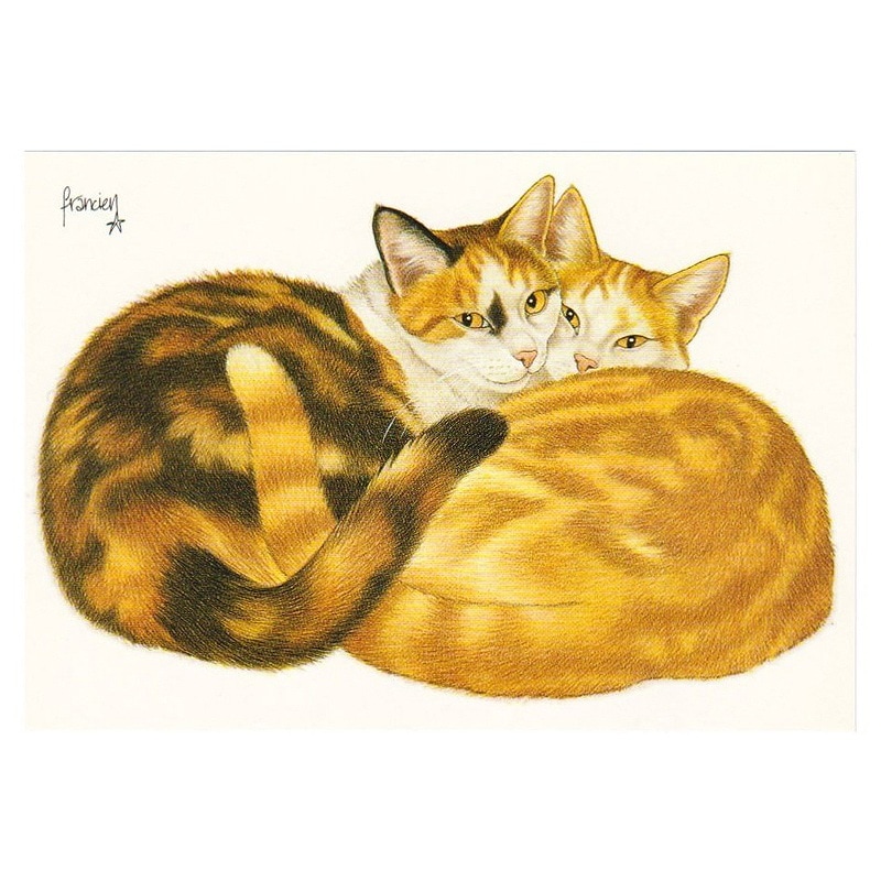 【30%OFF】ART UNLIMITED ポストカード 【寄り添う二匹の猫】