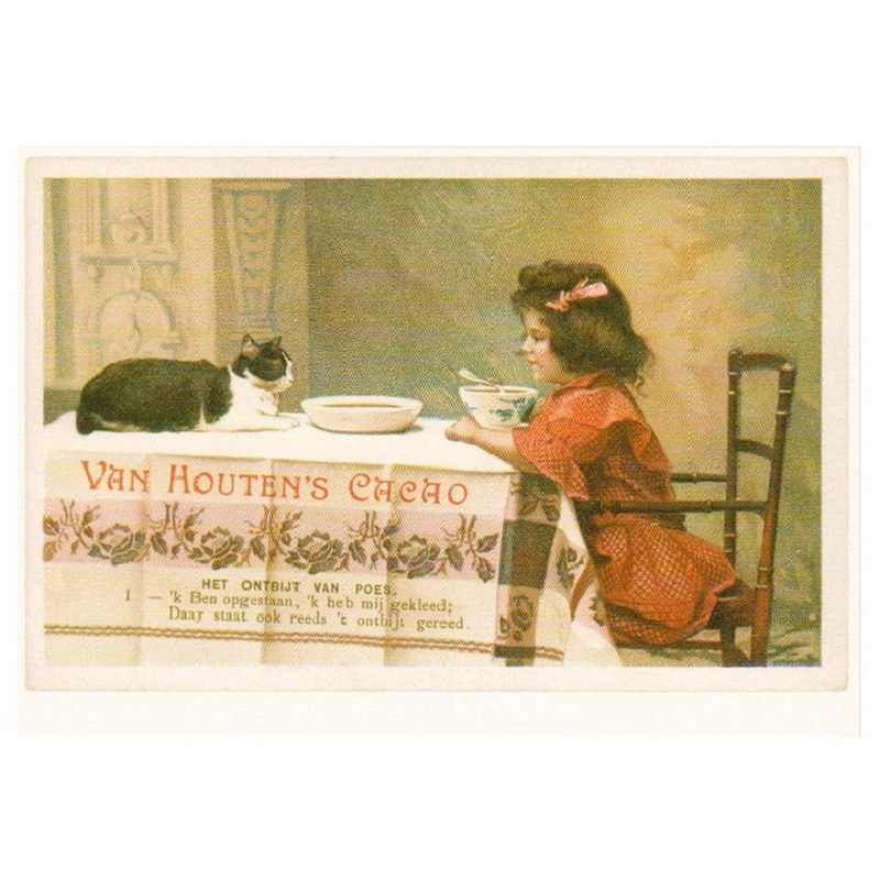 【30%OFF】ART UNLIMITED ポストカード 【猫と少女×見つめる】