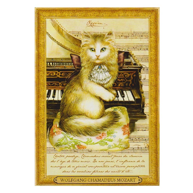 フランス製　ネコのポストカード 【Wolfgang Chamadeus Mozart】