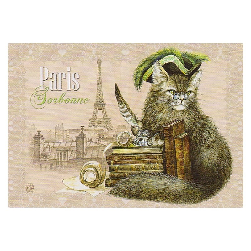 フランス製　ネコのポストカード 【Paris Sorbonne】