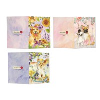 Punch Studio グリーティング ノートカード 封筒付き 4枚×3種 12枚セット 【ペット×犬】|セット | ボックス|グリーティングカード