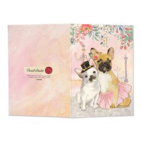 Punch Studio グリーティング ノートカード 封筒セット （ペット×犬） フレンチブルドッグ|グリーティングカード|Punch Studio パンチスタジオ