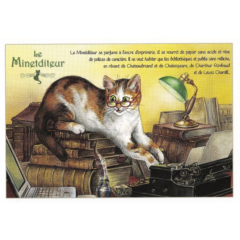 フランス製　ネコのポストカード 【Le Minetditeur】