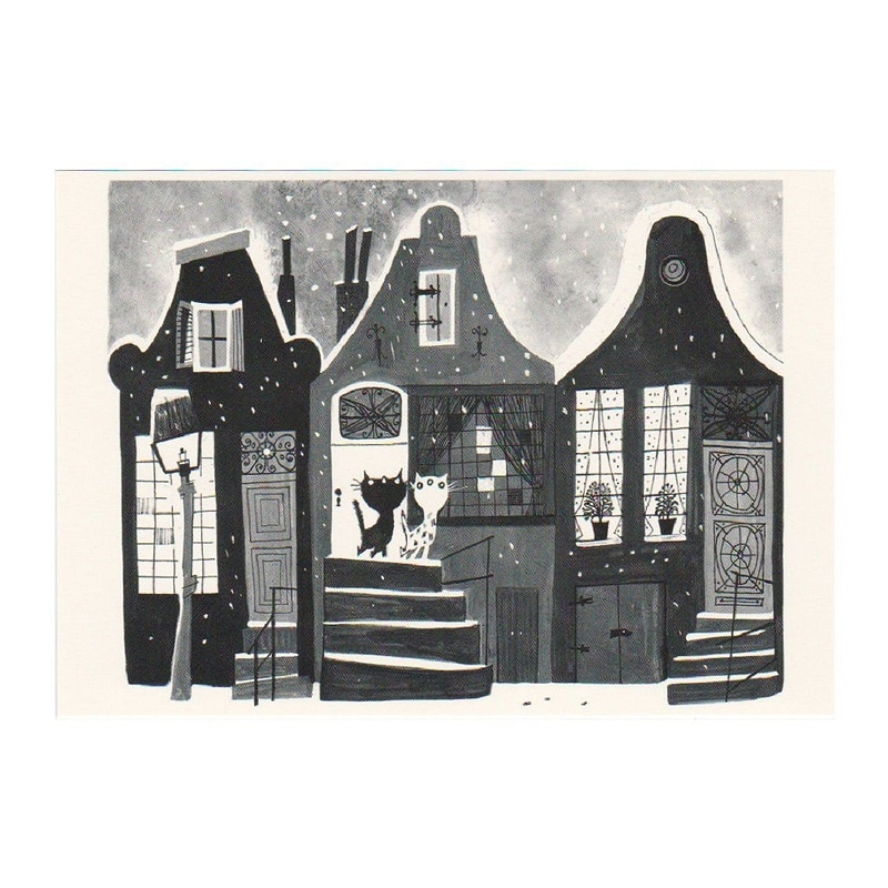 【30%OFF】ART UNLIMITED ポストカード 【ピムとポム】 雪の降る街角