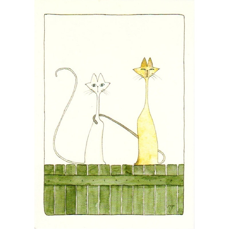 【30%OFF】ART UNLIMITED ポストカード 【猫×柵】