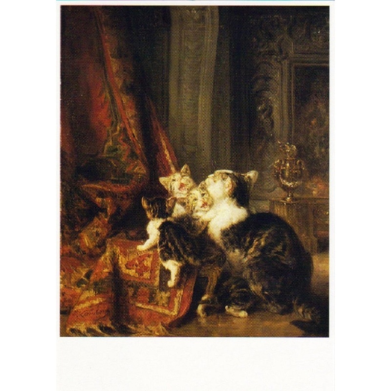 【30%OFF】ART UNLIMITED ポストカード 【Mom & Kitten】