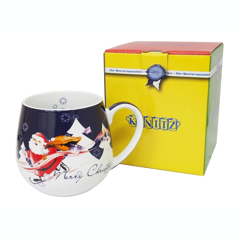 コーニッツ　 クリスマスパーティー　スープマグカップ （サンタクロース×ネイビー）
