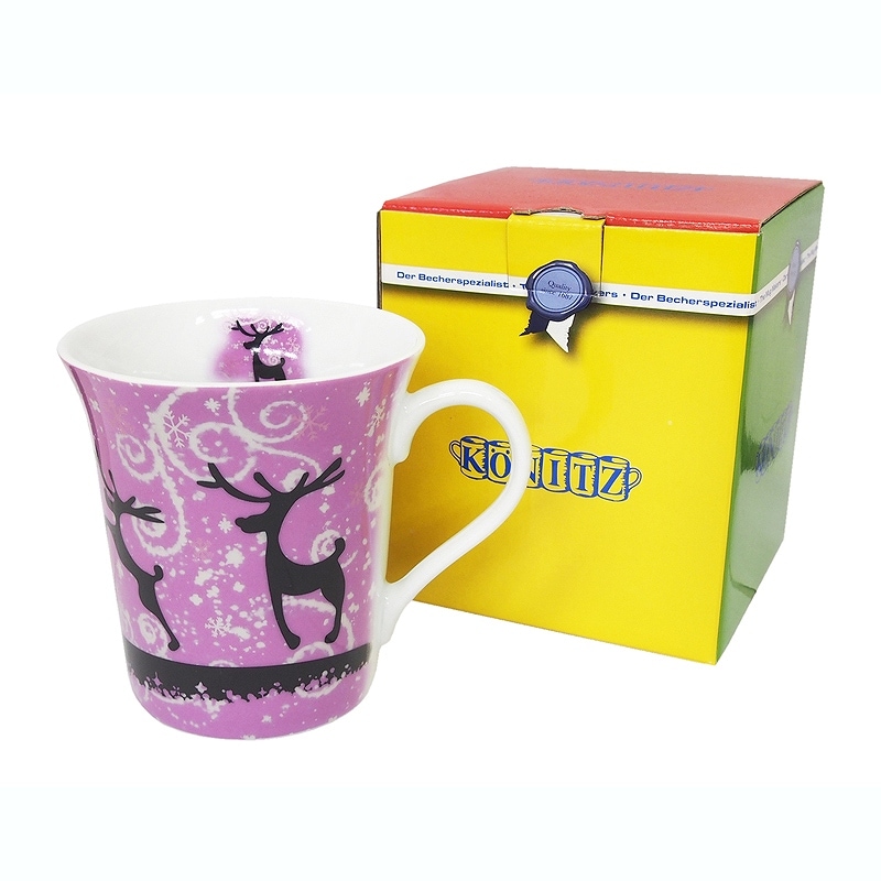 コーニッツ マグカップ クリスマスシルエット （トナカイ×パープル）