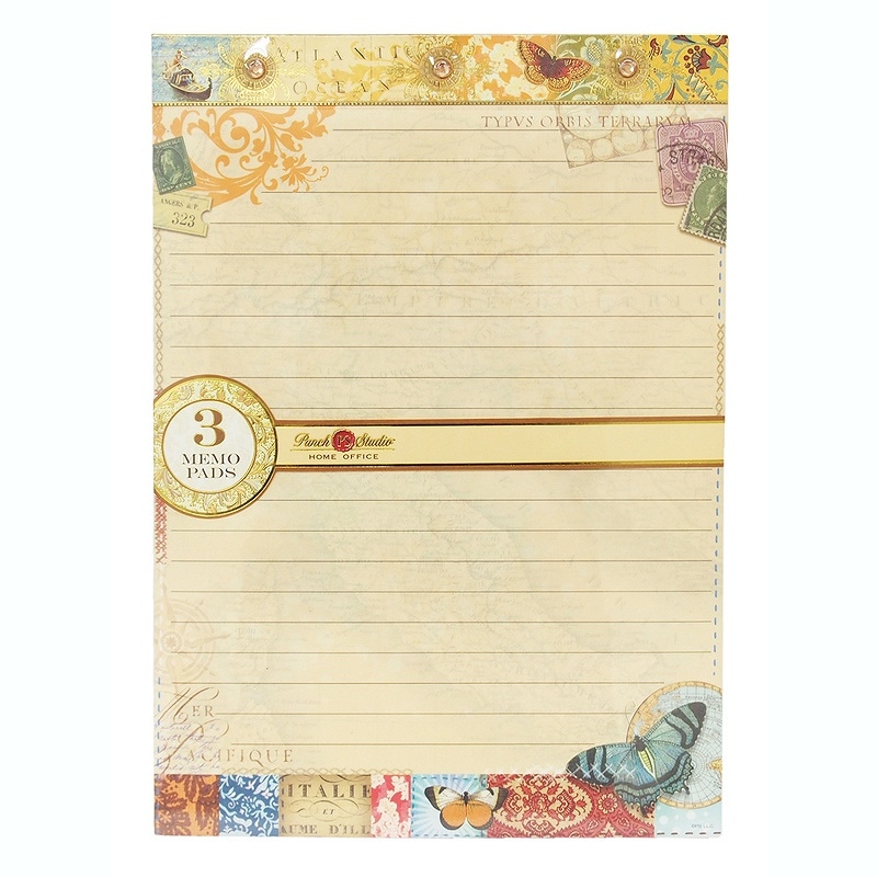 Punch Studio メモ帳 3冊セット Lサイズ （ベニス×ブラウン）
