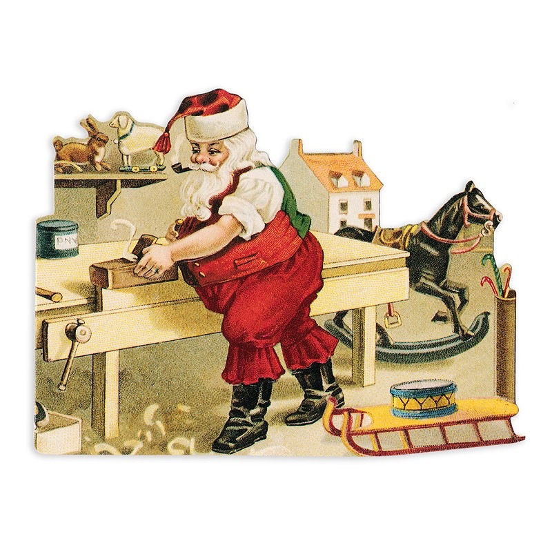 The Gifted Line クリスマス グリーティングカード 手作りの木のオモチャ クリスマス雑貨 クリスマスカード レトロカード Lサイズ 雑貨ロビン