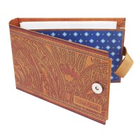 Punch Studio グリーティングカード 10枚セット 財布型BOX入り （ブラウンのペイズリー柄）|グリーティングカード|Punch Studio パンチスタジオ