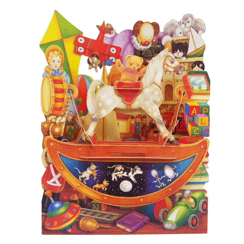 【期間限定40OFF】 イギリス製 ビンテージカード SANTORO GRAPHICS ポップアップ スウィングカード （おもちゃ部屋