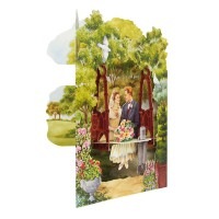 【期間限定40%OFF】 イギリス製 ビンテージカード SANTORO GRAPHICS 【結婚祝い】 ポップアップ スウィングカード （新郎新婦）