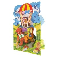 【期間限定40%OFF】 イギリス製 ビンテージカード SANTORO GRAPHICS ポップアップ スウィングカード （テディベアのスカイダイビング）