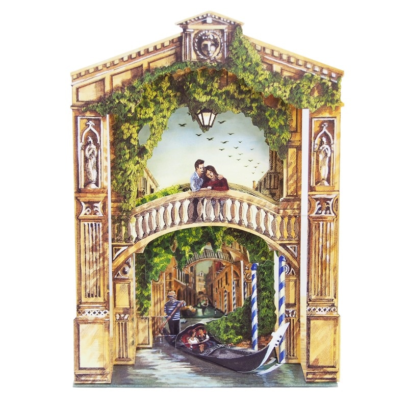 【期間限定40%OFF】 イギリス製 ビンテージカード SANTORO GRAPHICS ポップアップカード （ベニスの恋人）