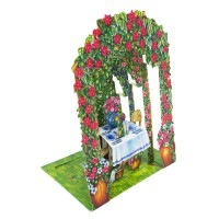 【期間限定40%OFF】 イギリス製 ビンテージカード SANTORO GRAPHICS ポップアップカード （庭園のシャンパン）