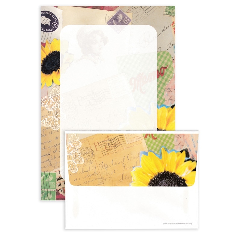 The Paper Company レターセット 便箋6枚 封筒3枚 （ひまわり）